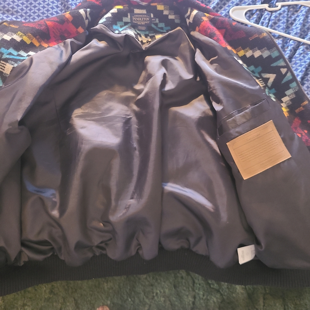 Pendleton Black and Multicolor Geometric Bomber J… - image 3